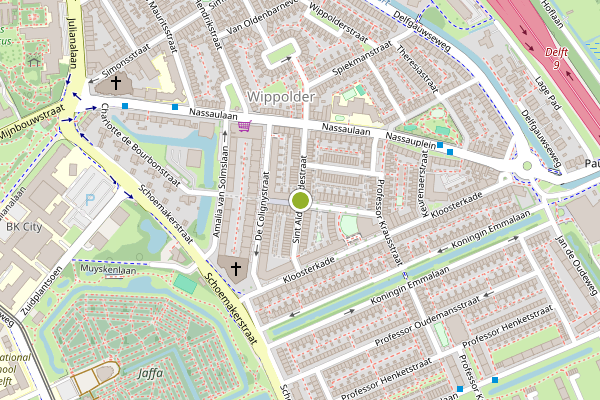 Ambulance-melding op Sint Aldegondestraat, Delft op 2 juni, kaart-overzicht