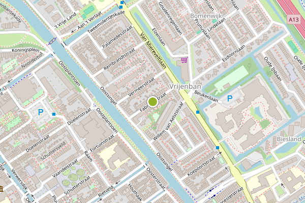 Ambulance-melding op Fabritiusstraat, Delft op 2 juni, kaart-overzicht
