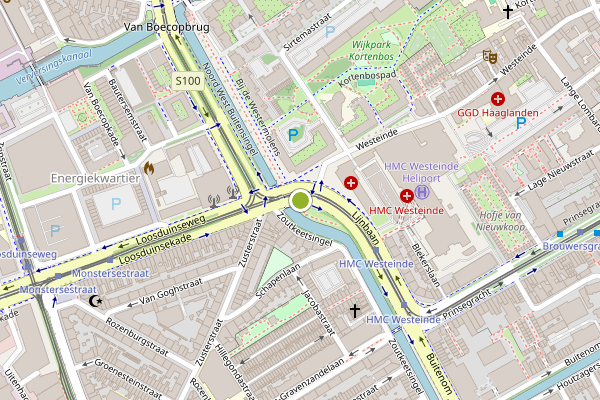 Ambulance-melding op Lijnbaan, Den Haag op 3 juni, kaart-overzicht