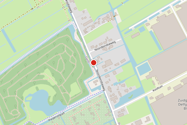 Brandweer-melding op Noordeindseweg, Delfgauw op 3 juni, kaart-overzicht