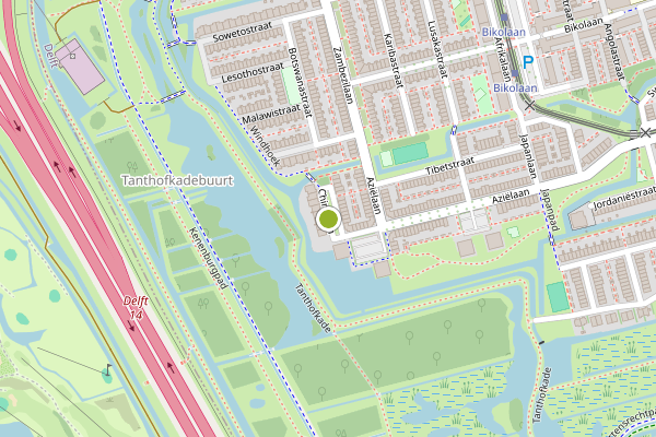 Ambulance-melding op Chinalaan, Delft op 3 juni, kaart-overzicht
