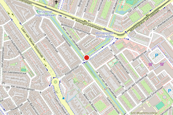 Brandweer-melding op Aart van der Leeuwkade, Voorburg op 3 juni, kaart-overzicht