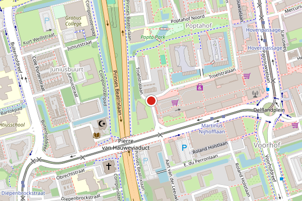 Brandweer-melding op Aart van der Leeuwlaan, Delft op 3 juni, kaart-overzicht