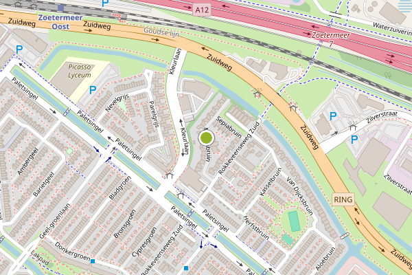 Ambulance-melding op Mokkabruin, Zoetermeer op 4 juni, kaart-overzicht