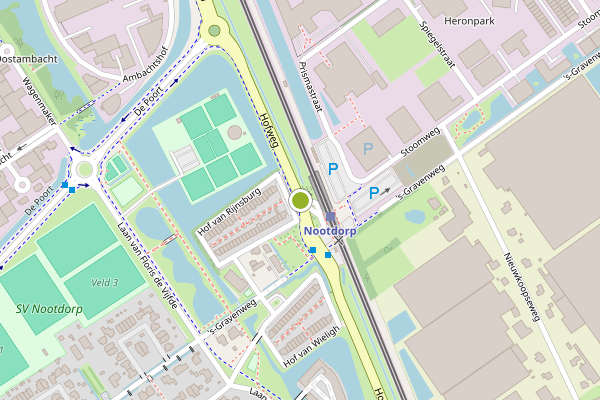Ambulance-melding op Hofweg, Nootdorp op 4 juni, kaart-overzicht