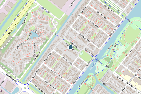 Politie-melding op Slotermeer, Zoetermeer op 4 juni, kaart-overzicht