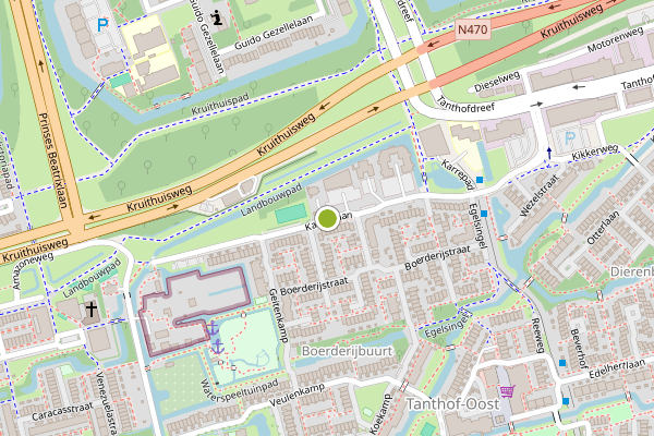Ambulance-melding op Kalfjeslaan, Delft op 4 juni, kaart-overzicht