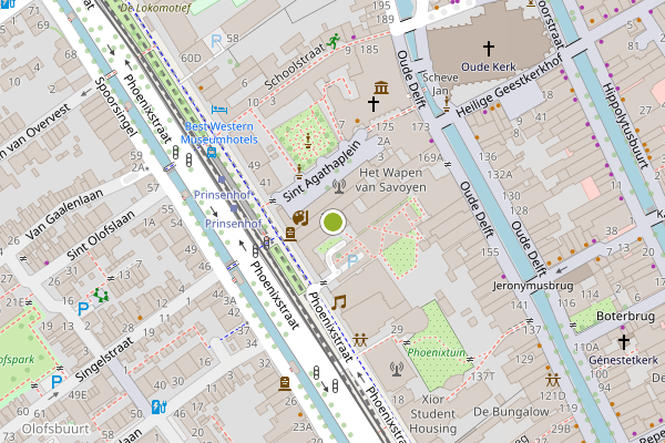 Ambulance-melding op Phoenixstraat, Delft op 4 juni, kaart-overzicht