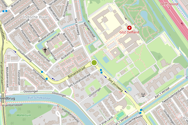 Ambulance-melding op Sint Jorisweg, Delft op 4 juni, kaart-overzicht