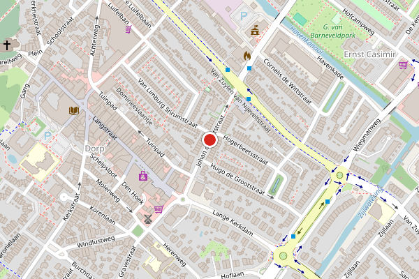 Brandweer-melding op Johan de Wittstraat, Wassenaar op 4 juni, kaart-overzicht