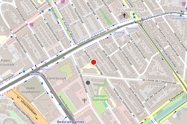Brandweer-melding op Amalia van Solmsstraat, Den Haag op 4 juni, kaart-overzicht