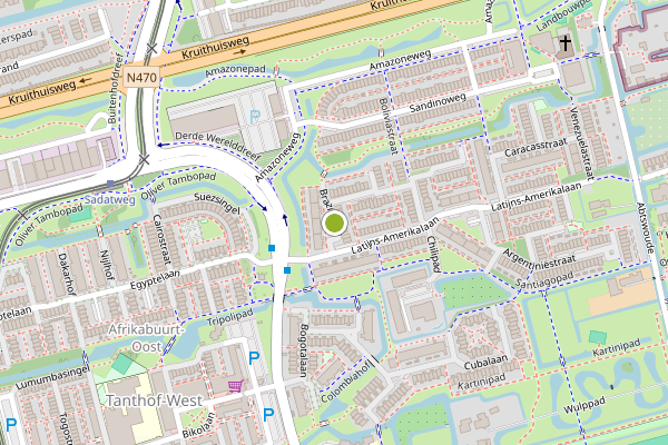 Ambulance-melding op Braziliehof, Delft op 4 juni, kaart-overzicht