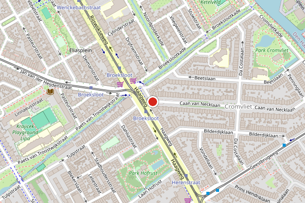 Brandweer-melding op Caan van Necklaan, Rijswijk op 5 juni, kaart-overzicht