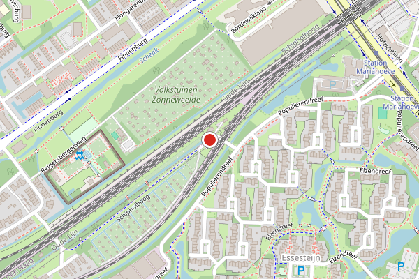 Brandweer-melding op Schipholboog, Voorburg op 5 juni, kaart-overzicht