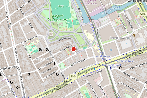 Brandweer-melding op Darwinstraat, Den Haag op 5 juni, kaart-overzicht