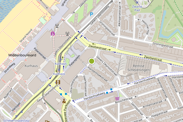 Ambulance-melding op Utrechtsestraat, Den Haag op 5 juni, kaart-overzicht