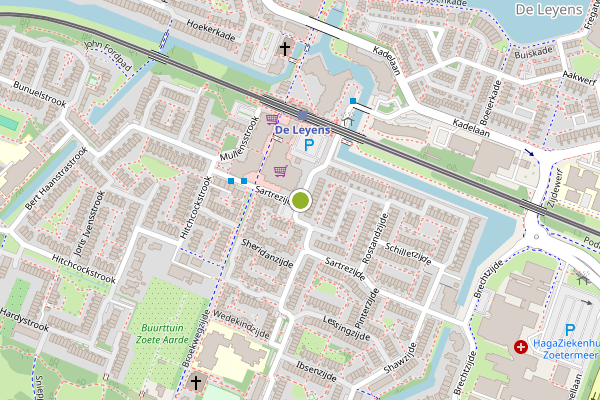 Ambulance-melding op Sartrezijde, Zoetermeer op 5 juni, kaart-overzicht