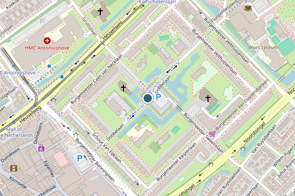 Politie-melding op President Kennedyplein, Leidschendam op 6 juni, kaart-overzicht