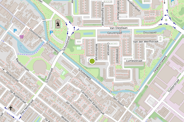 Ambulance-melding op Wolfertstraat, Zoetermeer op 6 juni, kaart-overzicht