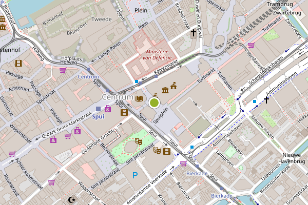 Ambulance-melding op Spuiplein, Den Haag op 6 juni, kaart-overzicht