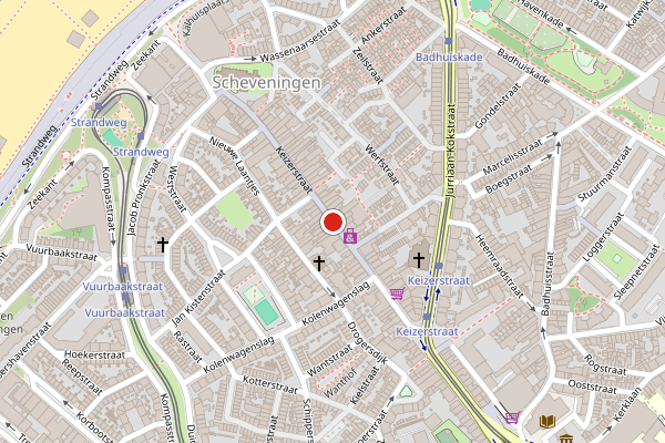 Brandweer-melding op Keizerstraat, Den Haag op 6 juni, kaart-overzicht