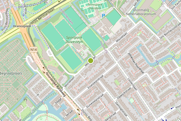 Ambulance-melding op Veurselaan, Voorburg op 6 juni, kaart-overzicht
