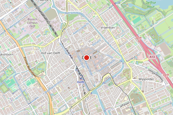 Brandweer-melding op Delft op 7 juni, kaart-overzicht