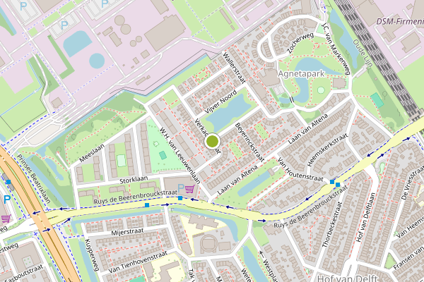 Ambulance-melding op Verkadestraat, Delft op 7 juni, kaart-overzicht
