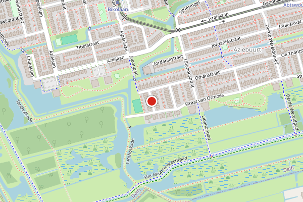 Brandweer-melding op Medinastraat, Delft op 7 juni, kaart-overzicht