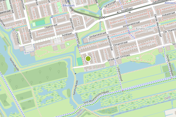 Ambulance-melding op Medinastraat, Delft op 6 juni, kaart-overzicht