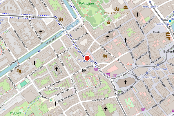 Brandweer-melding op Torenstraat, Den Haag op 7 juni, kaart-overzicht