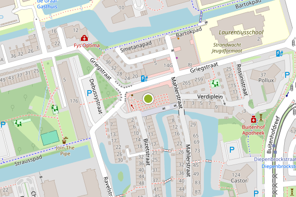 Ambulance-melding op Griegstraat, Delft op 7 juni, kaart-overzicht