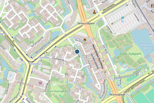 Politie-melding op Distelweide, Voorburg op 7 juni, kaart-overzicht