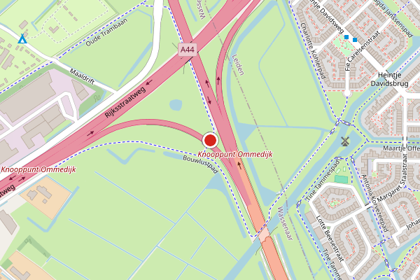 Brandweer-melding op Landlustpad, Wassenaar op 7 juni, kaart-overzicht