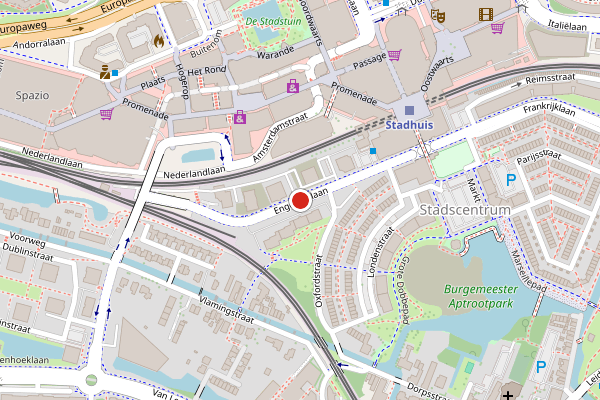 Brandweer-melding op Engelandlaan, Zoetermeer op 8 juni, kaart-overzicht