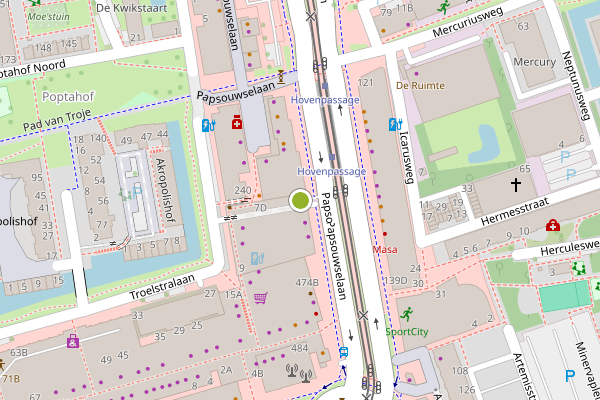 Ambulance-melding op de hoven, Delft op 7 juni, kaart-overzicht