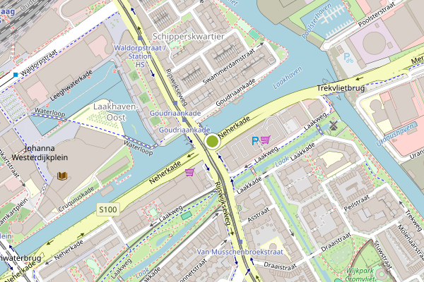 Ambulance-melding op Neherkade, Den Haag op 8 juni, kaart-overzicht