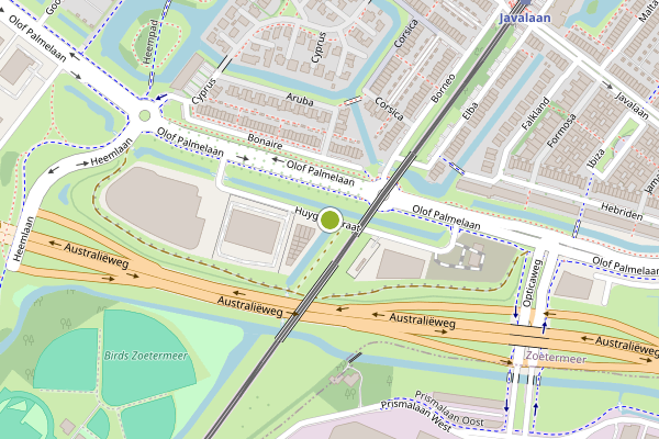 Ambulance-melding op Huygensstraat, Zoetermeer op 8 juni, kaart-overzicht
