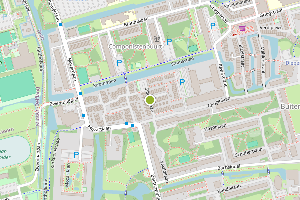 Ambulance-melding op Sibeliuslaan, Delft op 8 juni, kaart-overzicht