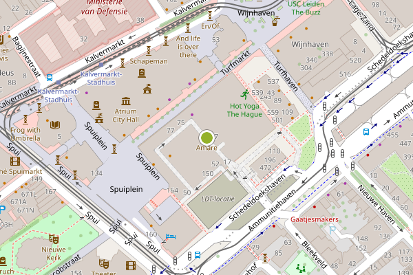 Ambulance-melding op Spuiplein, Den Haag op 9 juni, kaart-overzicht
