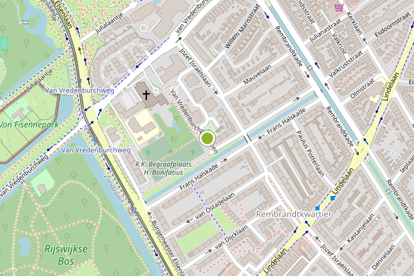 Ambulance-melding op van Vredenburchplantsoen, Rijswijk op 9 juni, kaart-overzicht