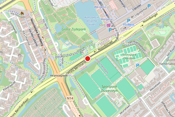 Brandweer-melding op Prins Bernhardlaan, Voorburg op 9 juni, kaart-overzicht