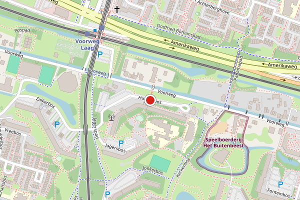 Brandweer-melding op Hoevenbos, Zoetermeer op 9 juni, kaart-overzicht