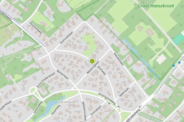 Ambulance-melding op Duinweg, Wassenaar op 10 juni, kaart-overzicht
