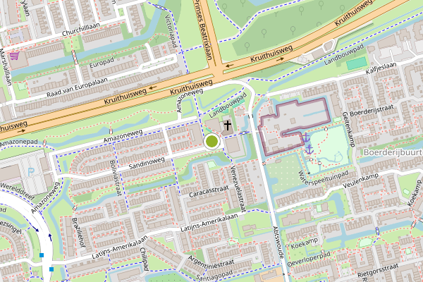 Ambulance-melding op Sandinoweg, Delft op 10 juni, kaart-overzicht