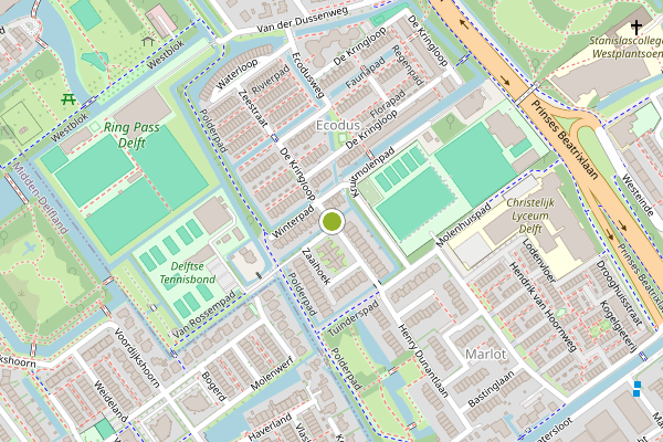 Ambulance-melding op Landschapstraat, Delft op 10 juni, kaart-overzicht
