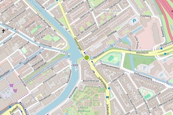Ambulance-melding op Julianalaan, Delft op 10 juni, kaart-overzicht