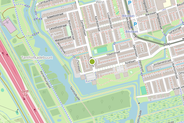 Ambulance-melding op Azielaan, Delft op 10 juni, kaart-overzicht