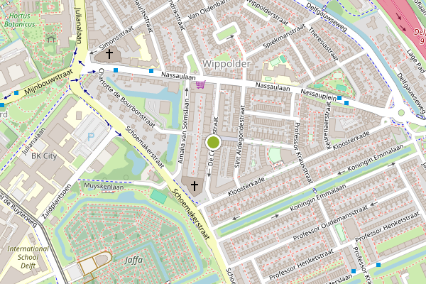 Ambulance-melding op De Colignystraat, Delft op 10 juni, kaart-overzicht