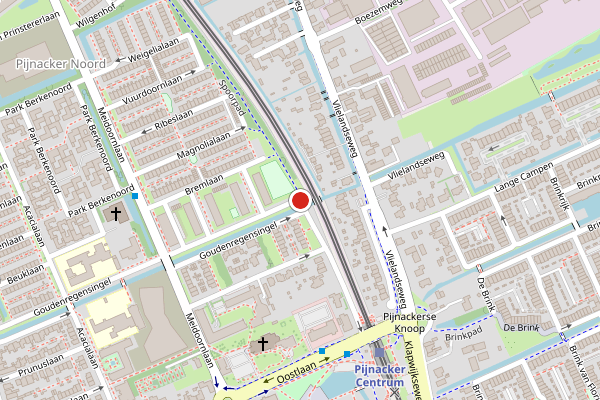 Brandweer-melding op Goudenregensingel, Pijnacker op 11 juni, kaart-overzicht